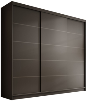 MOEBLO Schiebetürenschrank Velora 250 (Moderner Kleiderschrank mit 3 Schiebetüren, großem Stauraum, Schrank Garderobe Schiebtüren Schlafzimmer) (BxHxT): 250 x 215 x 58 cm