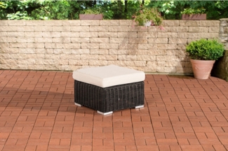 Hocker Bilbao / Madeira Cremeweiss (Farbe: schwarz)