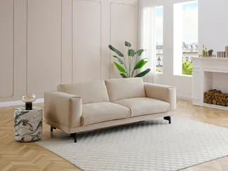Vente-unique - DEMBOLA Sofa Stoff Beige - B 90 cm x H 78 cm x L 220 cm