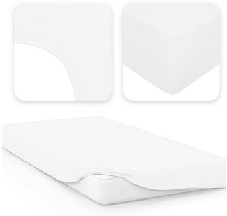 Jacobson Spannbettlaken PREMIUM 200 g/m² Jersey aus 97% Baumwolle & 3% Elasthan, Extra dichtes Bettlaken mit maximalem Halt – OEKO-TEX®