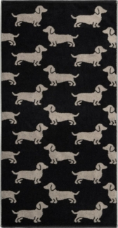 Cawö Handtücher Cawö Handtuch We love Dogs 6246, 93 schwarz/beige, Baumwolle (1-St)