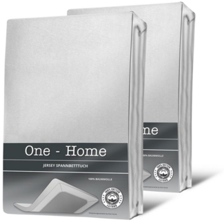 One Home Spannbettlaken Jersey, Jersey, Gummizug: rundum, (2 Stück), Double Pack mit Rundumgummizug, weich