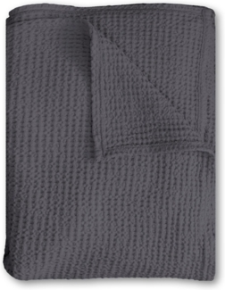 140x200 cm Waffelpiqué leichte Polycotton Tagesdecke in der Farbe anthrazit