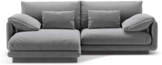Micadoni Ecksofa Torino 3-Sitzer Samt Hellgrau Links