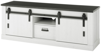 Lowboard Shilo / Sherwood , Holzwerkstoff, Metall , Weiß , 162 x 61 x 43 cm