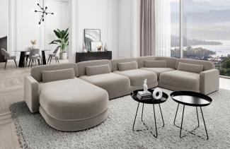 Sofa Dreams Wohnlandschaft Design Stoff Polstersofa Stoffcouch Stoffsofa Valencia U Form Couch, Loungesofa