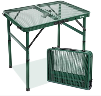 Campingtisch Klappbar 60×40cm Gartentisch Grilltisch Metallgitterplatte Grün