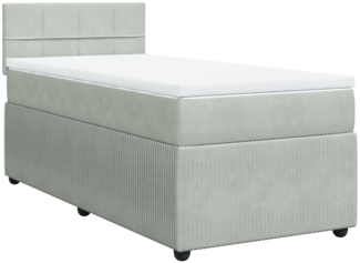 vidaXL Boxspringbett mit Matratze Hellgrau 90x190 cm Samt 3287626