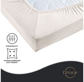 Devior Spannbettlaken Heavy aus 100% Baumwolle mit 160 g/m² - Blickdicht mit Einlaufschutz, Jersey, Gummizug: Rundumgummizug, Laken bis 22cm Matratzenhöhe - Spannbettlaken 90 x 200 cm Blickdicht