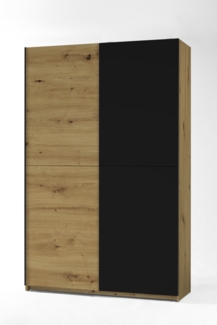 Schrank Schiebetüren Schwebetüren Kleiderschrank ca. 125 x 196 x 38 cm FAST Artisan Eiche Nb.