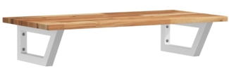 vidaXL Waschbeckenregal Wandmontage Stahl und Akazienholz 3302715