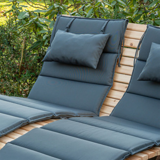 Home Deluxe 'Taiga' Polsterauflagen, 1x Auflage, Polyester Anthrazit, ca. 190 x 60 x 4 cm