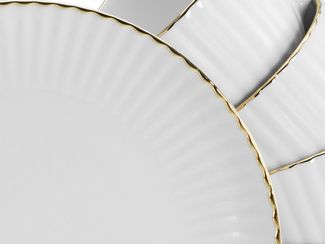 CreaTable Kaffeeservice Allegra Goldband (18-tlg), 6 Personen, Steinzeug