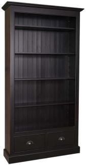Casa Padrino Landhausstil Bücherschrank Schwarz 109 x 39 x H. 210 cm - Wohnzimmermöbel im Landhausstil