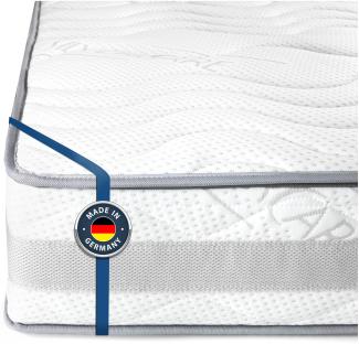 BMM Matratze Komfort 23 TFK/Taschenfederkernmatratze Öko-Tex Zertifiziert/ergonomische 7 Zonen Matratze Höhe 23 cm/Matratzen produziert in Deutschland 100x220 cm H2