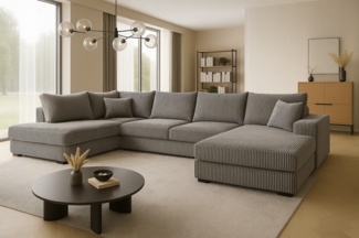 Ecksofa FABIO 328x182 cm mit Schlaffunktion, Bonellfederkern und Bettkasten