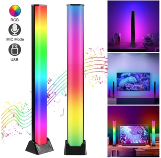 Sunicol LED-Streifen LED Lightbar, RGB Ambient Gaming Lampe, Musik Sync, USB, 2er Set, TV Hintergrundbeleuchtung, LED Beleuchtung für PC, Spielzimmer