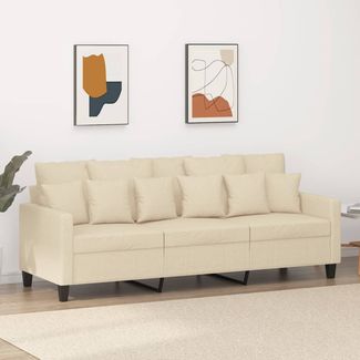vidaXL 3-Sitzer-Sofa Creme 180 cm Stoff 359277
