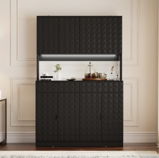 FUFU&GAGA Buffet Küchenschrank mit 4 Türen und 4 Schubladen B 160cm,H 190 cm