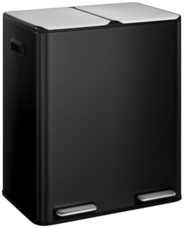 STEELSØN 'Elyron' Mülleimer, 2x30L, schwarz, Edelstahl