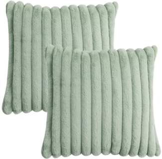 Coonoor Kissenbezug 45x45 cm Plüsch Deko Kissenbezüge Weich Gestreift Kissenhülle, (2 Stück), Dekokissen Sofakissenbezug Luxus Sofakissen Wohnzimmer Sofa