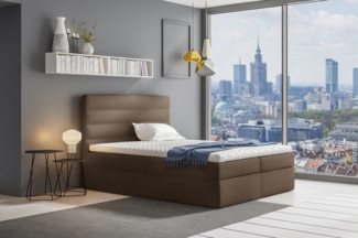 99rooms Adelasia Boxspringbett Kunstleder SOFT Hellbraun 180x200 cm