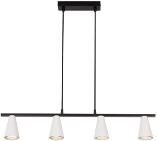 ZMH Pendelleuchte Esstischlampe Esstischlampe 4-flammig weiß Metall GU10 schwarz Industrial ohne Leuchtmittel