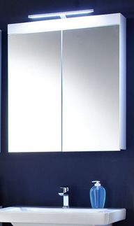 trendteam Badezimmerspiegelschrank Amanda (Hängeschrank 2-türig in weiß, 60 x 77 cm) Hochglanz