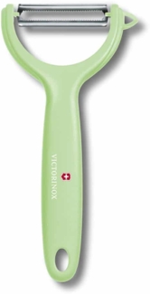 Victorinox | Universalschäler | für Obst und Gemüse | extra scharf | Zackenschliff | zweischneidig | ergonomischer Griff | Limited Edition Hellgrün