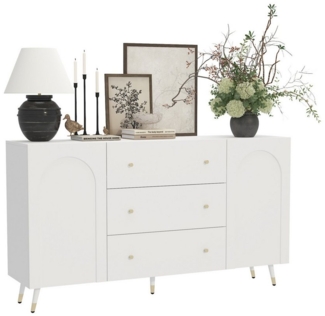 FUFU&GAGA Sideboard mit 2 Türen und 3 Schubladen, mit 2 verstellbarer Einlegeböden