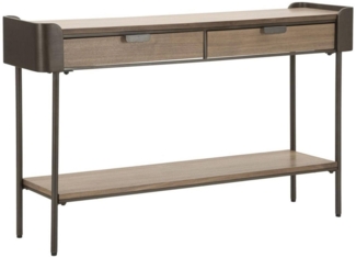 Dmora Konsolentisch Franz, Tisch, Eingangskonsole, Regal, Grau und Braun, 120x31 h72 cm