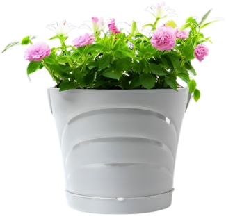 Blumentopf um Säule herum für Pfosten Fallrohr Regenrohr Pflanztopf 2 SET Regenrinne Pflanzgefäß 2 SET Weiß