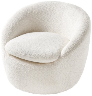riess-ambiente Drehsessel ALPINE weiß (Einzelartikel, 1-St), Wohnzimmer · Bouclé · Teddy-Plüsch-Stoff · 360° drehbar · mit Armlehne