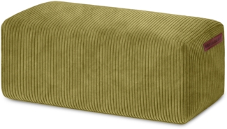Green Bean® Indoor Sitzhocker Pouf 70x33x28cm EPS-Perlen Füllung & Cordstoff Kuschelig Weich Waschbar - Drinnen Bodenkissen Liegekissen Sitzkissen Sitzhocker Relax-Sessel Kinder Erwachsene Stoff Hellblau