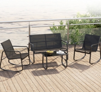 COSTWAY Balkonset, (4-tlg), Garten Sitzgruppe mit 2 Schaukelstühlen