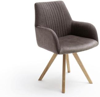 Armlehnenstuhl OKLAHOMA Polsterstuhl Webstoff cappuccino