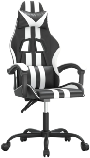 vidaXL Gaming-Stuhl Drehbar Schwarz und Weiß Kunstleder 349524