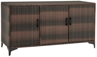 COSTWAY Garten-Geräteschrank, BxT: 135x50 cm, outdoor, Rattan, 318L