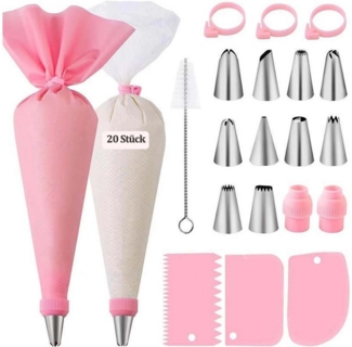 Auledio Spritzbeutel 40-teiliges Set Tortendeko Backset (40-tlg) Professionelles Backset, Backzubehör, Backutensilien