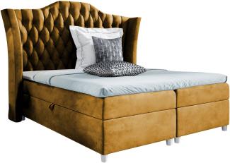 Boxspringbett 'Corigo' gelb 120 x 200 cm