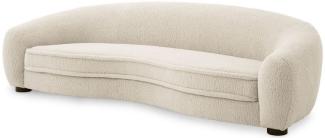 Casa Padrino Luxus Sofa Cremefarben / Schwarz 235x100 x H. 70 cm