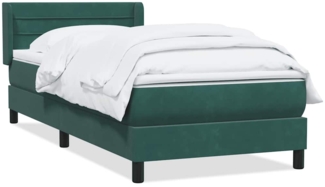 vidaXL Boxspringbett mit Matratze Dunkelgrün 80x210 cm Samt 3318180