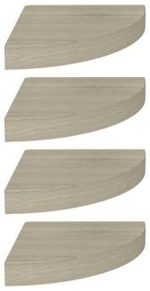 vidaXL Eck-Schweberegale 4 Stk. Eichen-Optik 25x25x3,8 cm MDF 323906