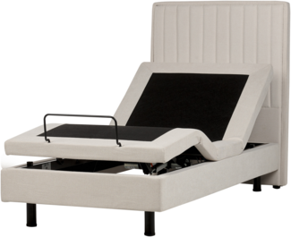 Bett verstellbar DUKE II 90 x 200 cm Stoff Helles Beige