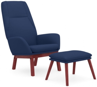 Relaxsessel mit Hocker Blau Stoff [3097875]