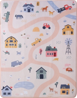 Hakuna Matte Wolkenweicher Kinderteppich | Bauerhof 160x120x1,5cm