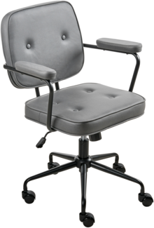 Schreibtischstuhl PAWNEE Samtstoff Grau