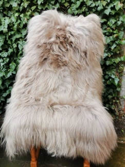 Provellus Fellteppich Top Öko Island Lammfell Schaffell Lange Wolle Taupe Felle Neu L - XXL, 100-110x50 cm-60 cm