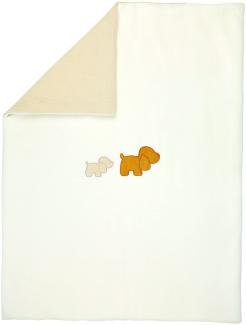 Nattou Kuscheldecke für Babys, Hund Charlie, 75x100 cm, Vegan, Baumwolle/Polyester, Weiß