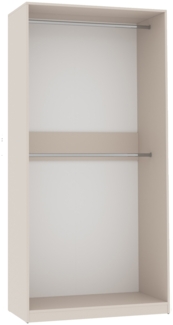 Marmex Möbel TRES 01C Kleiderschrank ohne Türen mit Zwei Kleiderstangen, laminierte Spanplatte, graubeige cashmere, 100x206x51 cm